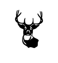 5&quot; Deer Buck Head Vinyl Sticker WHITE - $4.95