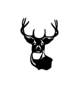 5&quot; Deer Buck Head Vinyl Sticker WHITE - $4.95