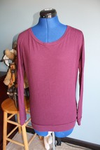 Women&#39;s Pink Victoria&#39;s Secret Burgundy Long Sleeve T-Shirt ~XS~ - £6.86 GBP