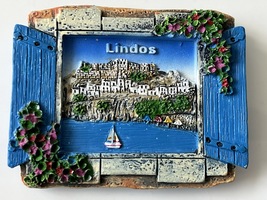 FRIDGE MAGNET - LINDOS, GREECE - $2.62