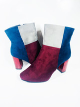 Mujer Shirleen Ancho Color de Contraste Botines, Vino Com, 9W - £39.13 GBP