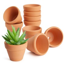 10 Pack Mini Terracotta Plant Pots For Succulents, Tiny Flowers Planters... - £18.82 GBP