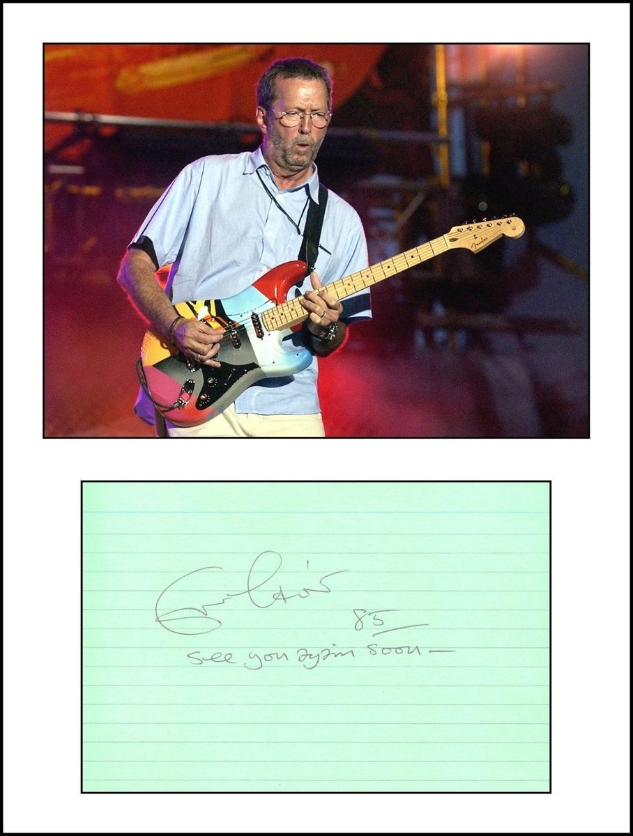 Eric Clapton Autographed Signed Vintage Signature w/ Glossy Photo