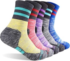 Feideer Multi-Pack Outdoor Recreation Socks Wicking Cushion Crew Socks, Women&#39;S - $35.99