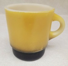 Vintage Anchor Hocking Fire King Single Yellow &amp; Brown Stackable Mug - £15.61 GBP