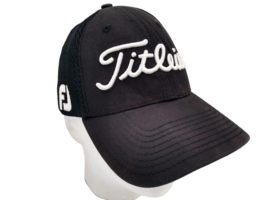 Titleist Pro V1 FJ Foot Joy  Black Mesh 3D Logo Stretch Fit S/M Golf Hat Cap - $12.16