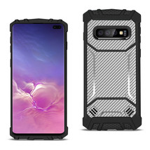 [Pack Of 2] Reiko Samsung Galaxy S10 Plus Carbon Fiber Hard-shell Case In Gray - £24.56 GBP
