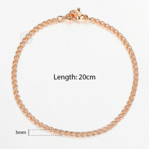 5mm Snail Wheat Link Chain Bracelets on hand for Women Girl 585 Rose Gold Bracel - £10.32 GBP