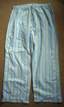 Bobbie Brooks Womens Sz 3XG (22W) Pastel Striped Colors Pajama Bottom Tie Front - £15.92 GBP