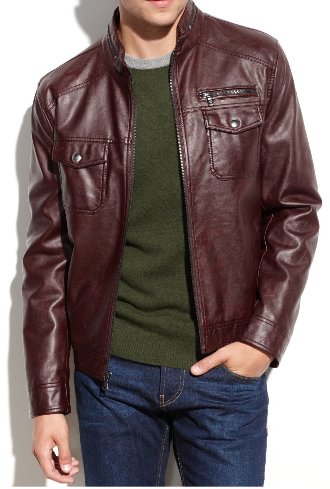 NEW HANDMADE NEW MEN BIKER LEATHER JACKET, MENS MOTRCYCLE LEATHER JACKET 2019