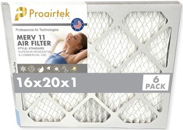 Proairtek AF16201M11SWH Model MERV11 16x20x1 Air Filters (Pack of 6) - $33.99