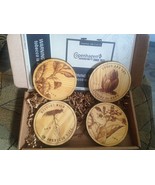 4 limited edition Copenhagen smokeless tobacco history solid wood drink coasters - £9.59 GBP
