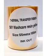 Thermal transfer Yellow wash resistant  resin ribbon 55mm x 100m - $12.56