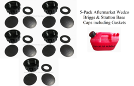 5 PK WEDCO BRIGGS Gas Can BASE SOLID CAPS Blind Closed Storage Lid VITON... - £18.36 GBP