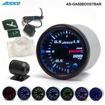 2&quot; 52mm 7 Color LED Smoke Face Car Auto Bar Turbo Boost Gauge Meter With Se - £28.66 GBP