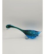 Murano Venetian Art Glass Green Blue Duck Figurine 12&quot; - $3,693.51 MXN