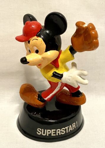 Vintage Disney 4.5 Inch PVC Mickey Mouse Superstar Baseball Figurine Hong Kong - $30.00