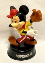 Vintage Disney 4.5 Inch PVC Mickey Mouse Superstar Baseball Figurine Hong Kong - £23.98 GBP