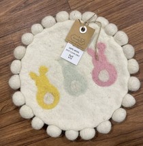 Mud Pie Tree Felt Wool Trivet, 8&quot; dia, WHITE Easter Peeps - $14.99