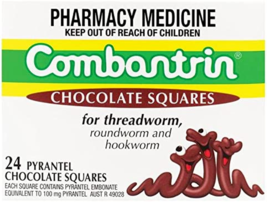 Combantrin Chocolate Squares 24 Worming Treatment for Children and Adults - $26.99