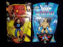 Stone Cold Steve Austin WWF Wrestle Mania XIV &amp; WWF Bone Crunching Action Figure - £85.13 GBP
