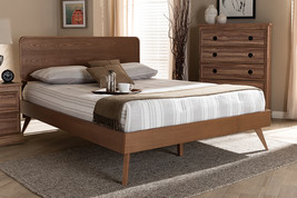 Castello Walnut Brown Queen Size Platform Bed - $428.00