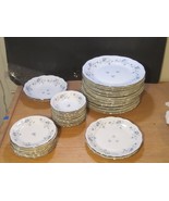 35 Johann Haviland Fine China Blue Garland Pattern Dishes Bavaria Germany - $198.00