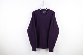 Vintage 70s Streetwear Mens Medium Blank Chunky Ribbed Knit Crewneck Swe... - £45.79 GBP