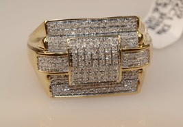 Uomo 3Ct Taglio Rotondo Diamanti Finti Pinky Fede Nuziale 14K Oro Giallo Cromato - £108.43 GBP