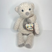 Scentsy Buddy The Sleepy Bear Plush Lovey Blanket White Gray Stuffed Toy  16&quot; - £13.96 GBP