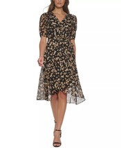 TOMMY HILFIGER Petite Floral-Print Chiffon Midi Dress Sand Multi Size 8P $129 - £38.44 GBP