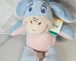 Disney Baby Pastel Blue Pink Eeyore Plush Stuffed Animal Rattle Crinkle ... - $16.78