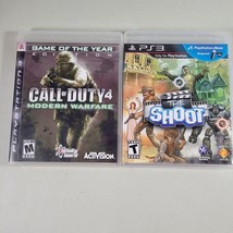 PS3 Video Game Lot The Shoot With Manual and Call Of Duty 4 Modern Warfare Game - £9.27 GBP
