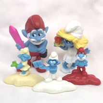 Smurfs Figure Papa Smurf Smurfette McDonalds Happy Meal Toys Lot of 5 - £7.06 GBP