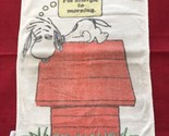 Vintage 1971 Snoopy Peanuts Bath Kitchen Hand Towel I Think I&#39;m Allergic... - $34.65