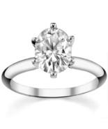 1.00CT Forever One Oval Moissanite Solitaire Ring 14K White Gold - £388.13 GBP
