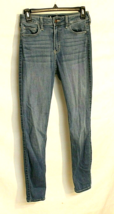 Hollister Jeans Woman Size 5R Blue Whisker Fade Slim High Rise Super Skinny - £18.06 GBP
