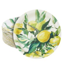 80-Pack Disposable Lemon Paper Plates For Birthday Party Decorations, 9 In - £30.01 GBP