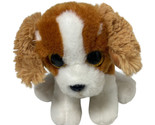 Ty Velvety Barker Puppy Dog with Glitter Eyes No Tags Brown White 6 in - $10.60