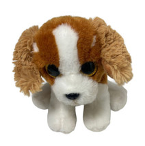 Ty Velvety Barker Puppy Dog with Glitter Eyes No Tags Brown White 6 in - $10.60