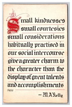 Small Kindnesses Courtesies Considerations Motto Sheahan DB Postcard I21 - £2.79 GBP