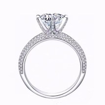 Women&#39;s 925 Silver 18K Gold Plated 1 Carat Moissanite Engagement Wedding Ring - £5.90 GBP