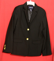 Lands End Boys 10 Black Sports Jacket Blazer Suit Coat Lined 2 Button - £21.68 GBP
