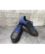 Brava Kids Football Youth Boys  4.5 D Shoes Black Blue Leather Soccer Cl... - $26.90 CAD
