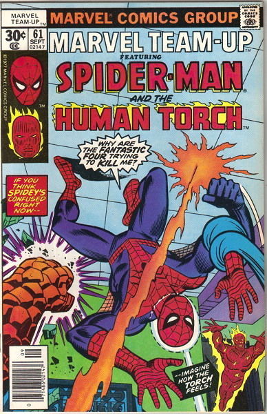 Marvel Team-Up Comic Book #61 Spider-Man & The Human Torch, 1977 VERY FINE - $4.99