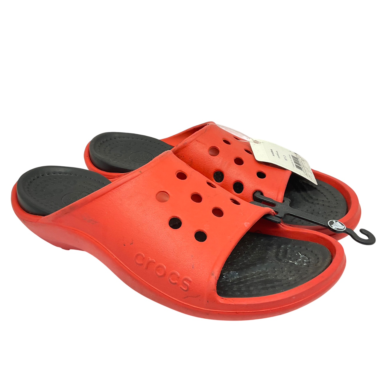 Crocs Men&#39;s Slip-On Scutes Slides Sandals Red/Black Size 13M - $37.99