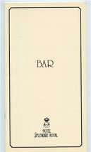 Hotel Splendide Royal Bar Menu Rome Italy 1980&#39;s - $21.78