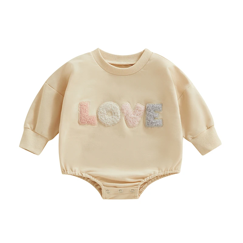 Lovely Baby Boy Girl Autumn Winter Clothes 0 to 12 months Plush Letter Embroider - £33.83 GBP