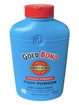 Gold Bond Maximum Strength Foot Powder 4 oz With TALC Blue Bottle Discontinued - £10.40 GBP