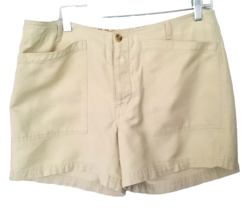Horny Toad Brand Shorts Women&#39;s Size 10  Beige Classic Linen Cotton Button Front - £14.98 GBP